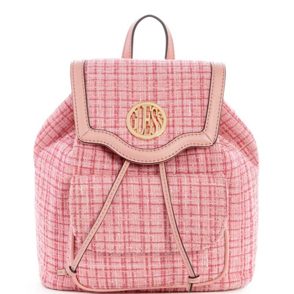 Guess Wilderson Tweed Backpack Pink